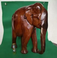 ★木彫り象の置物　インド土産