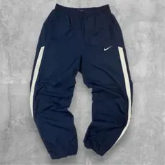 NIKE トラックパンツ ネイビー サイドライン M 裾ジップ ドローコード