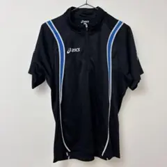 K1905 asics バレーボール用シャツ 半袖 黒 メンズ L