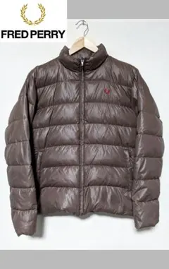 【FRED PERRY】ダウンジャケット/ナイロン/刺繍/ロゴ/ビッグ/美品