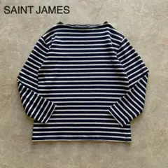 美品 セントジェームス ウェッソン ボーダー ネイビー キナリ サイズ3