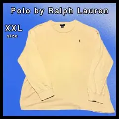 紺タグ Polo by Ralph Lauren ロンT ライトブラウン XXL