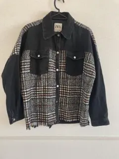 ZARA チェック柄 デニムジャケット アウター ザラ