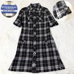 バーバリーブルーレーベル ノバチェック ワンピース ブラック シャツワンピース