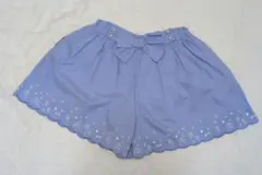 ライトブルー刺繍ハーフパンツ 140cm　メゾピアノ