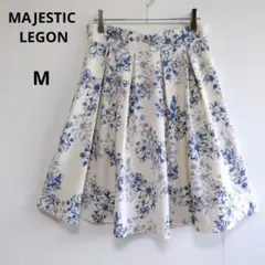 マジェスティックレゴン　花柄フレアスカート　膝丈　ウエストゴムのサムネイル