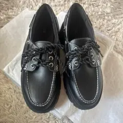 ZARA ザラ コントラストステッチ入りデッキシューズ 37 24cm