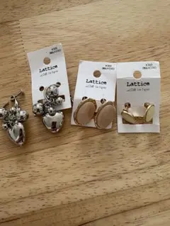 Lattice イヤリングセット シルバー ゴールド