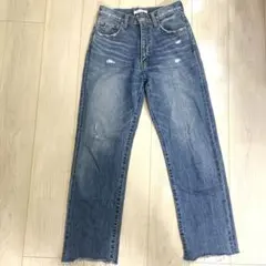 MOUSSY マウジー カットオフ ストレートデニム パンツ サイズ26のサムネイル