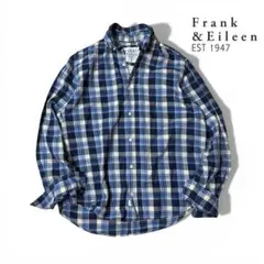 人気 フランク&アイリーン チェックシャツ　ブルー　Frank & Eileen