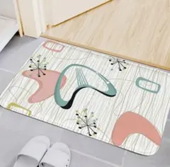 ミッドセンチュリー　スプートニク柄 バスマット 玄関マット アトミック