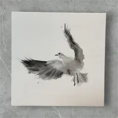 【墨絵 原画】兆し−キャンバス アート 鳥 一点もの