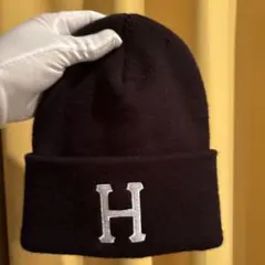HUF ニット帽 ビーニー ロゴ刺繍 ブラック O/S