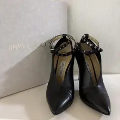 JIMMY CHOO ブラックポインテッドトゥブーティ　パンプス　ヒール12cmのサムネイル