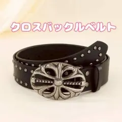 ベルト 黒 十字架 クロスバックル スタッズベルト y2k パンク グランジ