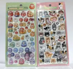 【国内正規品】和柄ボンボンドロップシール 2枚（だるま 猫）