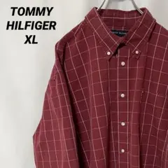 N-3164 トミーヒルフィガー アメリカ古着 長袖シャツ チェック柄 XL