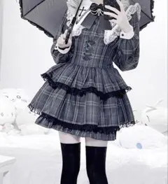 日系 JK アイドルケープ チェックスカート シャツ 3 点セット yzk 