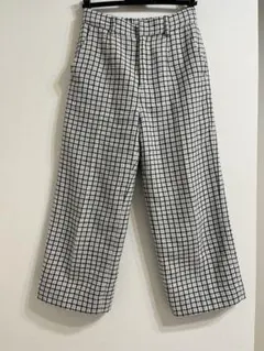 INDIVI チェック柄 ワイドパンツ 36サイズ