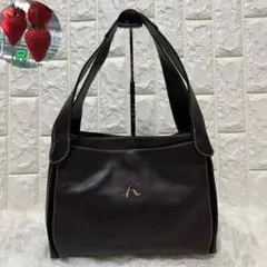 良品✨キタムラ ショルダーバック 肩がけ レザー A4可 ダークブラウン