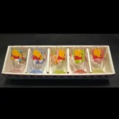 プーさん グラス ５個セット 脚付きグラス ディズニー ５色 ガラス コップ