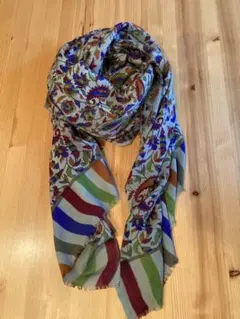 花柄　シルクコットン大判ショール