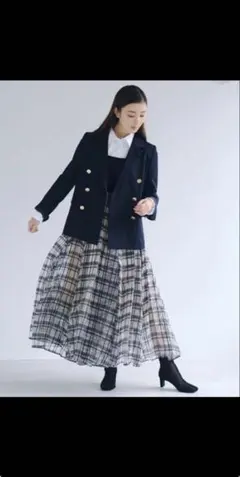 タグ付き⭐︎スナイデルSNIDELシアーツイードチェックボリュームスカート