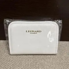 送料無料！！未使用品！！LEONARD レオナール ポーチ レディース 小物入れ　麻×レザー レオナール（レディースバッグ｜バッグ）：バッグ・小物