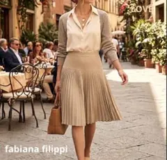 ファビアナフィリッピ スカート　プリーツスカート　42 S ベージュ 2026年最新】FABIANA FILIPPI レディース ロングスカートの人気