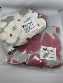 【新品未使用】 Wpc. 鳥柄　花柄タオルハンカチ 2枚セットのサムネイル