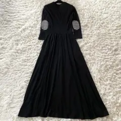 ボーダーズアットバルコニー　マキシワンピース　ラッフルスリーブ　フレア袖 ボーダーズアットバルコニー マキシワンピース ラッフルスリーブ