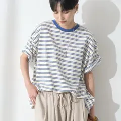 新品AMERICAN HOLIC ボーダーTシャツ アイボリー Lサイズのサムネイル