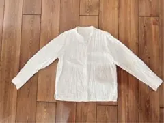 MUJI 無印 ノーカラー コットンシャツ ブラウス 130cm