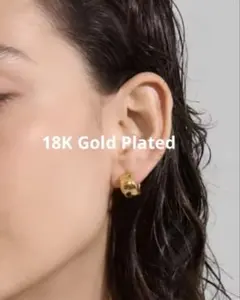 18K Gold Plated ミニフープピアス11mm