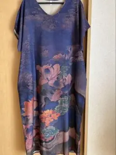 着物柄　ロングワンピース