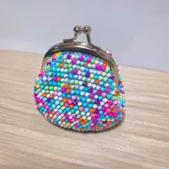 カラフルビーズのがま口
