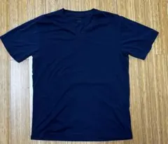 UNIQLO メンズ VネックTシャツ ネイビー L