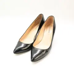 ファビオルスコーニ 36 1/2 23.5 エナメルパンプス 黒/ED52