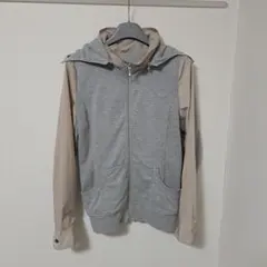 グレー/ベージュ ブルゾン フード付き