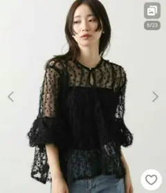 Torrazzo Donna ドットチュールブラウス 5分袖