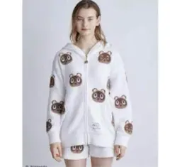 ジェラートピケ　どうぶつの森 つぶまめジャガードパーカー&ショートパンツセット