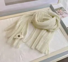 ストール リネン風素材 柔らかい アイボリー 透け感あり