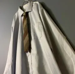 シャツ　ブルー　青　ノンアイロン　古着　vintage