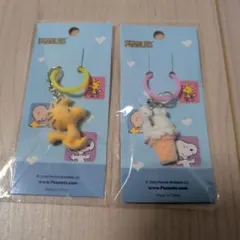 PEANUTS スヌーピー フロッキーミニチャーム 2종 세트