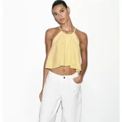 ZARA ボリュームホルターネックトップスのサムネイル
