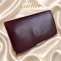 Cartier レトロがまぐち長財布 ボルドー マストラインのサムネイル