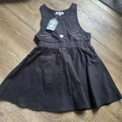 新品 タグ付 シューラルー 猫ワンピース ブラック 100cm