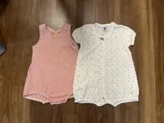 値下げ！【美品】プチバトー　ボーダー・ドットロンパースセット