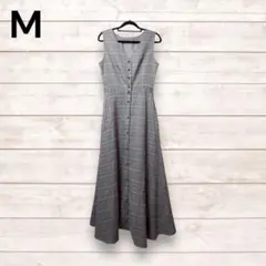 miteキャミ ワンピース ノースリーブ ワンピ チェック柄 ロング 夏服 春服