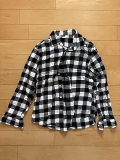 チェックネルシャツ 白黒　長袖　Mサイズ　gu